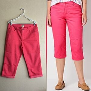 St. John's Bay Hot Pink Women's Capris Casual Cruise Summer Vacation Size 12